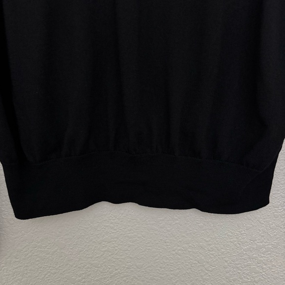 Peter Millar Merino Wool Silk Blend V-Neck Pullover Sweater Black Size XL - Picture 8 of 15
